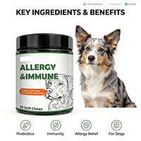 Compléments alimentaires pour animaux de compagnie, poudre de probiotiques multivitaminés, soutien immunitaire pour chiens, santé de la peau et du pelage, santé des hanches/des articulations, santé cardiaque, santé digestive, rapide