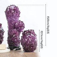 Pierre de cristal améthyste, grappe d'ananas en alun ornementale, minéral naturel pour la décoration intérieure du salon, style moderne