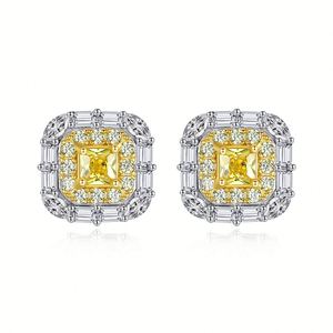 Ensemble de bijoux en argent 925 avec zircon 4x4 mm - Plaqué rhodium - Collier/ Boucles d'oreilles/ Bague classiques pour mariage, fiançailles, anniversaire - Product Image 4