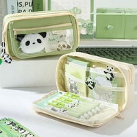 Vente chaude grande capacité Kawaii Panda étui à crayons mignon PVC étui en tissu