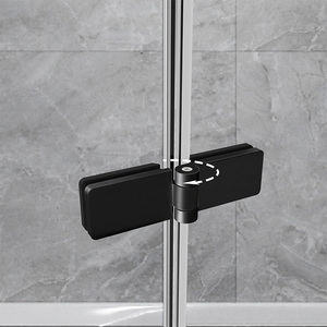 Pantalla de <span class=keywords><strong>ducha</strong></span> sin marco <span class=keywords><strong>negra</strong></span> mate personalizada para bañera bisagra de bañera plegable <span class=keywords><strong>Puerta</strong></span> de <span class=keywords><strong>ducha</strong></span> 6MM o 8MM Vidrio Templado - Product Image 3