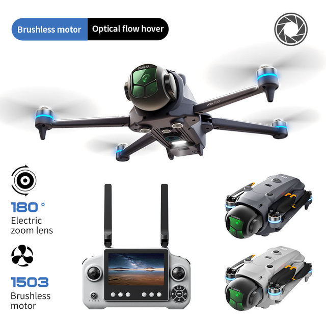 A26 PRO Beginner Foldable Drone with 1080P Dual Camera GPS Mini Plastic Remote Control 4-axis Gyro Brushless Motor