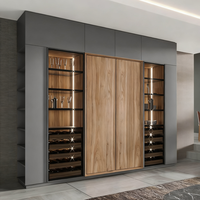 Armoire en teck massif durable, design moderne, avec coiffeuse intégrée, portes coulissantes, écologique, vente en gros