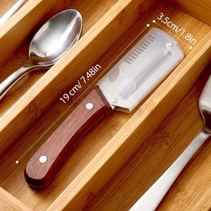 Éplucheur de légumes avec manche en bois de qualité supérieure et ouvre-bouteille, gadget de cuisine multifonctionnel - Product Image 6