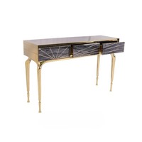Table d'entrée italienne en acier inoxydable avec pierres précieuses Salon d'hôtel, entrée de villa table console à tiroirs décorée