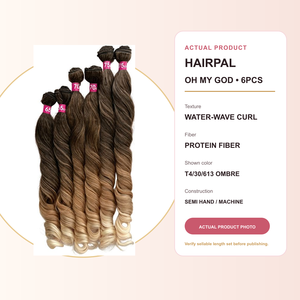 Fasci di Capelli Sintetici OH MY GOD Water Wave all'Ingrosso, 6 Pezzi, 200g, 18 20 22 Pollici, Fibra Proteica - Product Image 2