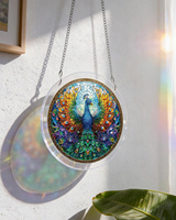 Attrape-rêves en acrylique Souhoney, design en verre teinté, style plume de paon, 2 mm, haute transparence, décor de fenêtre réfracteur arc-en-ciel