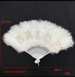 Nouveaux éventails en plumes blanches et rouges professionnels, vente en gros, élégants éventails de danse en plumes pour accessoires photo de <span class=keywords><strong>mariage</strong></span> 42x23.5cm - Product Image 5
