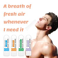 Bâton nasal de relaxation quotidienne naturelle de marque privée de quatre packs Bâton nasal portable d'huile essentielle pour une respiration facile