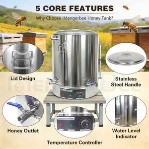 Tanque de Almacenamiento de Miel de Acero Inoxidable de 100 kg y 70 L, Tanque de Calentamiento de Miel - Product Image 2