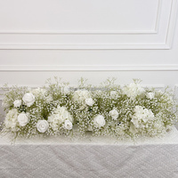 Chemin de table floral artificiel en soie classique de haute qualité Muwei - Décoration durable pour allée de mariage, scène, toile de fond 100-240cm