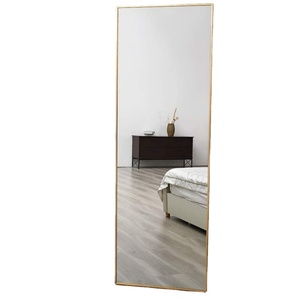 Wholesales Gold Aluminum Alloy Framed <b>Floor</b> <b>Mirror</b> Full Length Home Decor Durable <b>Mirror</b> for Indoor Use Hotel Living Room - Product Image 4