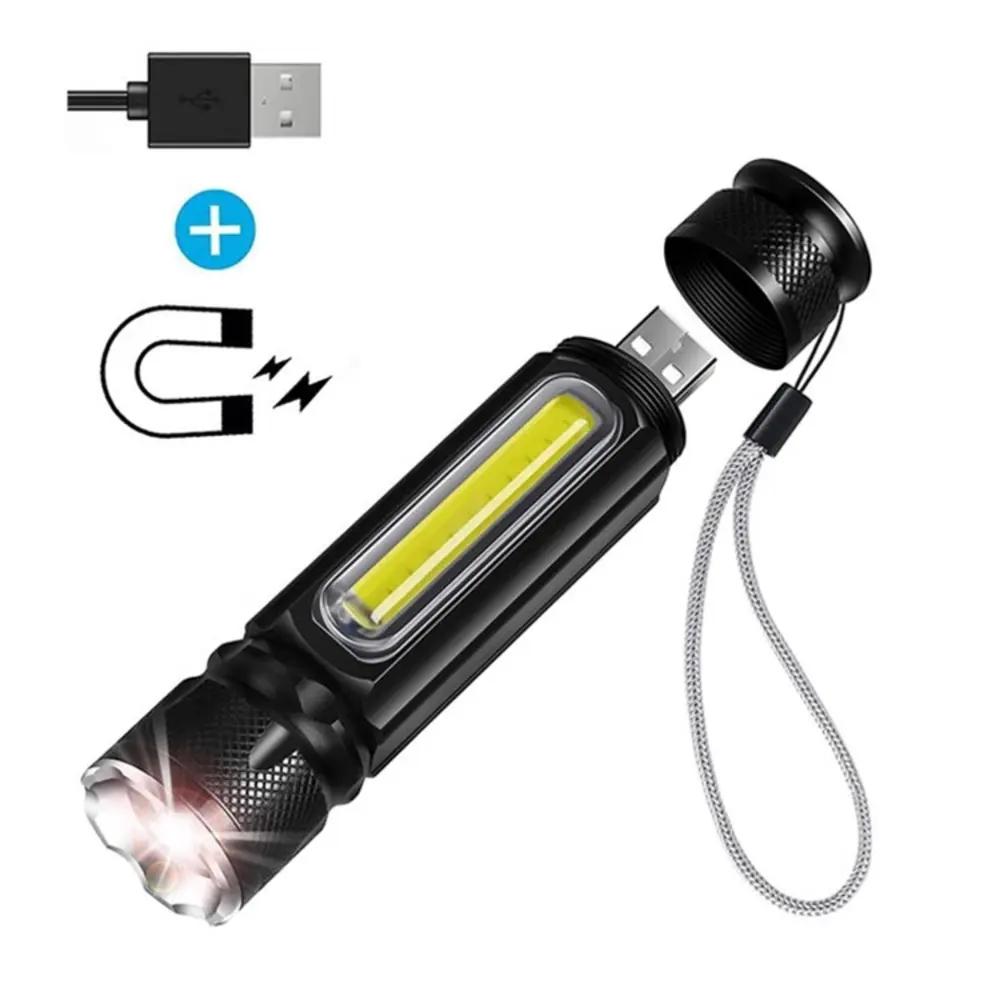 High Power 5 modes Rechargeable Tactical Flashlight Zoomable Torch Flash light With Safety Hammer Self Defense Outdoor Emergency