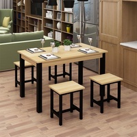 Table à manger carrée en bois moderne pour 4 personnes, combinaison de chaises, restaurants de restauration rapide, snack-bars, meubles pour la maison