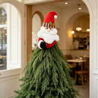 Attache-rideau en coton style Art déco, motif Père Noël et Bonhomme de neige, pour Noël, décoration festive pour la maison, l'hôtel, le centre commercial et les fêtes