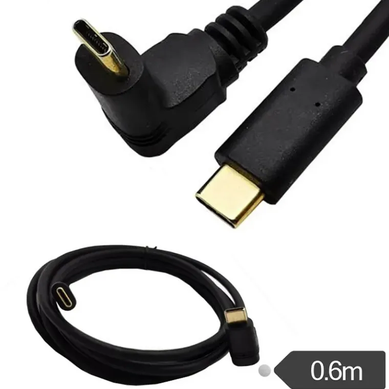 ฟรีตัวอย่างที่กําหนดเอง 0.2m 0.3m 0.6m 1m 2m สีดํา usb type-c ประเภท c ชายมุม 90 องศา usb-c สําหรับคอมพิวเตอร์