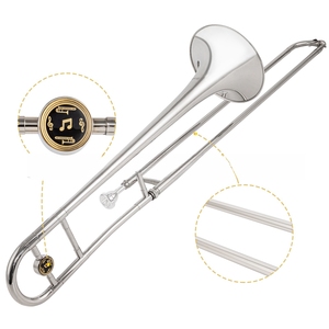 <span class=keywords><strong>Instrument</strong></span> de <span class=keywords><strong>trombone</strong></span> alto EB ton nickelé argent de bonne qualité OEM avec accessoires pour débutant - Product Image 5