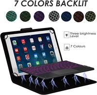 Clavier tactile rétroéclairé 7 couleurs pour tablette système IOS/Android/Windows de 9 pouces, 9,7 pouces, 10,1 pouces, 10,2 pouces, 10,5 pouces, 10,9 pouces, 11 pouces