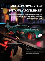 Coche de Carreras a Control Remoto EPT Escala 1:64, Eléctrico, con Luces LED de Colores, Mini Auto de Escritorio 4WD