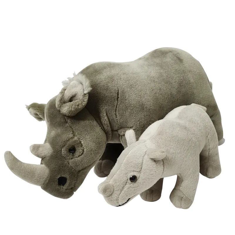 Оптовая продажа, милые плюшевые игрушки носорога, реалистичные чучела носорога