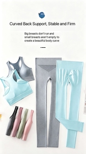 Offre Spéciale – Ensemble de Yoga Deux Pièces Sans Manches et Sans Coutures pour <span class=keywords><strong>Femme</strong></span> : Crop Top et Legging Taille Haute Respirant pour <span class=keywords><strong>Fitness</strong></span> et Gym - Product Image 6