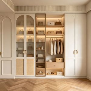 <span class=keywords><strong>Armoire</strong></span> moderne en bois à portes cintrées offrant un espace bien organisé pour la chambre d'<span class=keywords><strong>enfant</strong></span> - Product Image 4