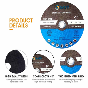 Disco de Corte T41 de 9''x1/8''x7/8'' (230x3x22.23mm) para Piedra |   Disco de Corte de Alta Resistencia para Amoladora Angular de 9 Pulgadas - Product Image 3
