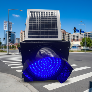 <span class=keywords><strong>Vente</strong></span> directe usine : Balise clignotante solaire verte à LED pour signalisation routière, 300 mm – Solution de système d'éclairage de signalisation routière solaire - Product Image 2