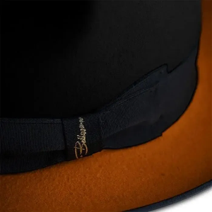 Black <b>Wool</b> Fedora Hat With <b>Brown</b> Brim Unisex Adult Size 56-58CM Formal Casual Style Four Seasons Wear - Product Image 4