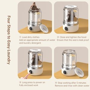 ถุงเท้าซักผ้าแบบพกพาไร้สายขนาดเล็กสำหรับซักชุดชั้นในแบบพิเศษ - Product Image 4