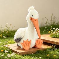 Précommande - Prix Usine - Peluche Keli Pelican - Jouet Doux en Forme d'Oiseau Marin - Grande Poupée Animale à Bec Jaune - Décoration Thème Côtier pour la Maison