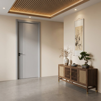 Porte intérieure d'hôtel moderne et minimaliste en panneau de bois polymère écologique, résistant à l'humidité et insonorisée