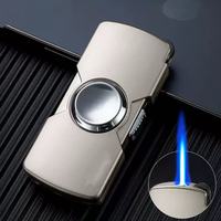 Briquet torche à flamme jet en gros, coupe-vent, rechargeable au gaz butane, pour fumer, anti-stress, créatif