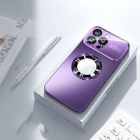 Coque de téléphone magnétique au design luxueux avec objectif d'appareil photo à grande fenêtre à mise au point automatique, verre AG, pour iPhone 13 14 15 Pro Max