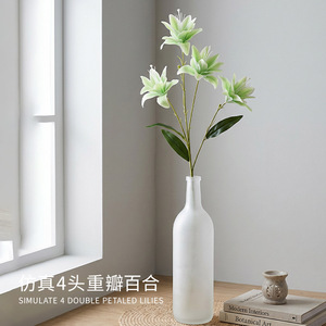 Bouquet de lys artificiels en plastique Xinchengzhi à 4 têtes, pour mariage, décoration intérieure, accessoires de photographie - Product Image 2
