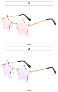 Gafas de Sol Retro Vintage con Forma de Estrella, Sin Montura, Coloridas, para Fiestas, Unisex, Protección UV, Accesorio de Moda - Product Image 5