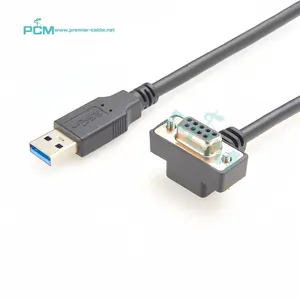 RS232 USB vers DB9 femelle 5Pin vers le bas Angle vers le haut FTDI RS232 câble de convertisseur série pour Scanner industriel