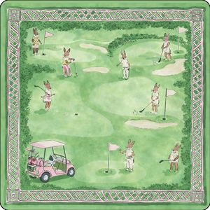 Ute Bunny Rabbit American Modern Luxury Mahjong Mat 31.5x31.5 Dapat Dilipat Portabel Unik Pink Hijau Preppy Anti-Selip Tahan Air - Product Image 3