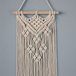 <span class=keywords><strong>Mini</strong></span> Tapiz de Macramé Boho para Colgar en la Pared, Patrón de Estrellas de Algodón Puro, Tejido, Estilo Europeo Americano, Pequeña Decoración de Pared para Dormitorio - Product Image 2