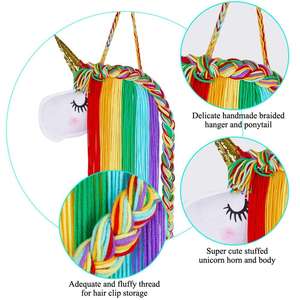 ProgiftSpace chaud lumineux <span class=keywords><strong>arc</strong></span>-<span class=keywords><strong>en</strong></span>-<span class=keywords><strong>ciel</strong></span> pépinière <span class=keywords><strong>licorne</strong></span> bébé fille cheveux <span class=keywords><strong>arc</strong></span> support bandeau organisateur pour tenture murale décor - Product Image 2