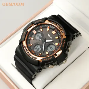 DIRAY Sports Shock Waterproof Luminous Alarm Cheap Black watches for men original Calendars Analog Digital Watch