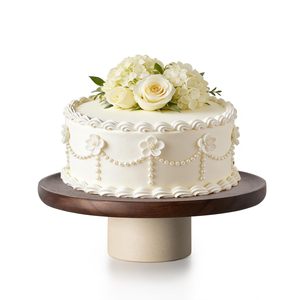 Soportes Decorativos Flotantes para Tartas, Soporte Alto de Madera de Acacia en Forma de Cilindro para Tartas de Cumpleaños, Bodas y Eventos - Product Image 1