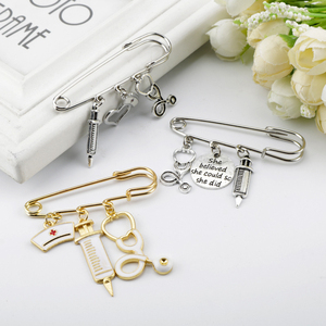 Nouveau créatif plaqué or gouttes d'huile broche docteur infirmière outils médicaux Brouch broches broche pour les infirmières semaine cadeaux - Product Image 2