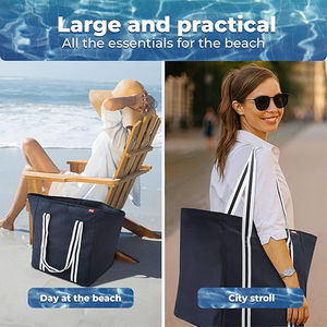 Sac de plage surdimensionné personnalisé pour femme, imperméable, pliable, pour la <span class=keywords><strong>piscine</strong></span>, les vacances d'été, le shopping quotidien en extérieur - Product Image 5