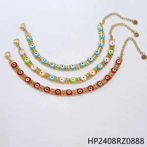 All'ingrosso gioielli di moda alla rinfusa per le donne regolabile in acciaio inossidabile bracciale in oro a catena di diamanti perla stile religioso - Product Image 1