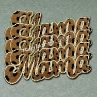 Mama Handgemaakte Ijzeren Chenille Geborduurde Patch Met Gouden Bekleding Ontwerpen Canvas Decoratie Met Kralen Voor Kleding
