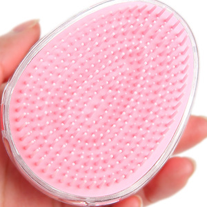 Cartoon <b>Egg</b> Hair Comb Scalp Massager Portable Round Cushion Comb Makeup Straightening Comb Pink Purple Cats Design - Product Image 3