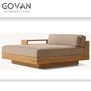 Material de madera de teca maciza para exteriores Modular brazo derecho cama de día muebles de teca piscina - Product Image 3