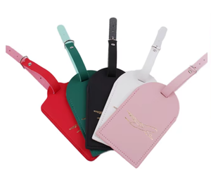 Étiquette de bagage personnalisée en cuir PU de luxe avec marquage à chaud <span class=keywords><strong>pour</strong></span> les voyages en <span class=keywords><strong>avion</strong></span> - Conception de logo personnalisé - Product Image 4