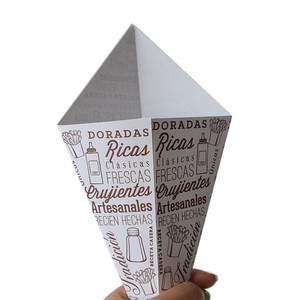 Cono <span class=keywords><strong>de</strong></span> Papel Desechable <span class=keywords><strong>de</strong></span> Grado Alimenticio para Papas Fritas, Waffles, Pollo, Palomitas <span class=keywords><strong>de</strong></span> Maíz, Caja <span class=keywords><strong>de</strong></span> Papel para Conos, Envase para Snacks para Llevar - Product Image 5